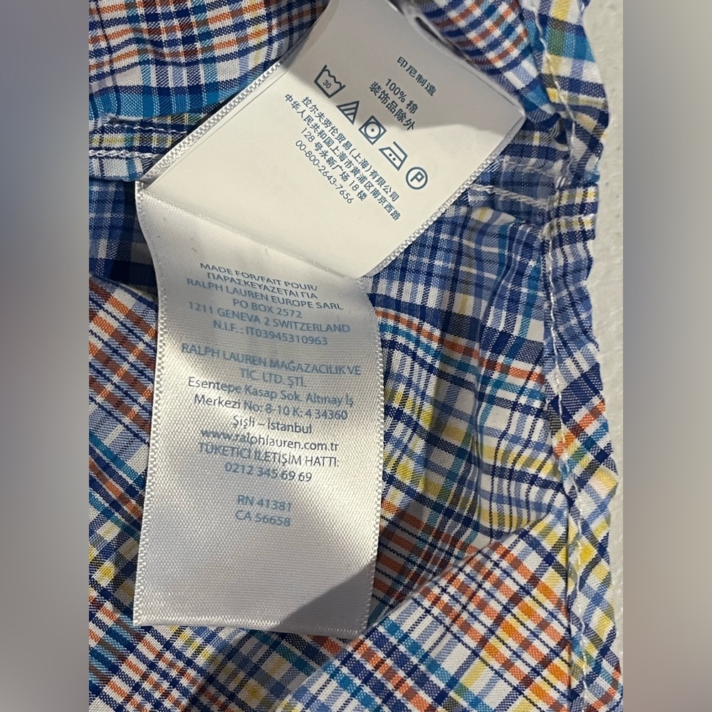 Ralph Lauren Multicolor Plaid Boys Button-Down Natural Stretch Preppy Shirt, 9M - Picture 7 of 7